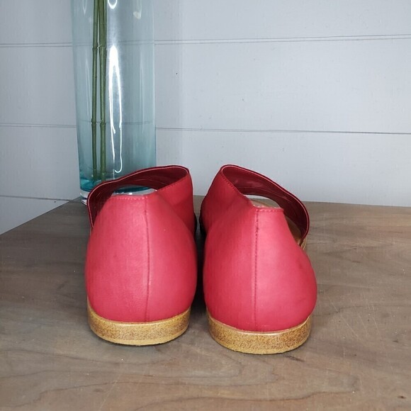 1.State Red Leather Celvin Slip On Open Almond Toe Sandals Size 10 - Picture 6 of 7